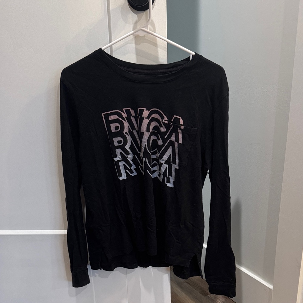 RVCA Women's Black Graphic Long Sleeve Tee